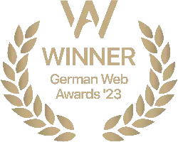 LUX Solutions – Gewinner des German Web Award 2023 für herausragende Weblösungen.